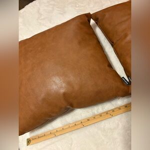 Brown Leather Throw Pillows
